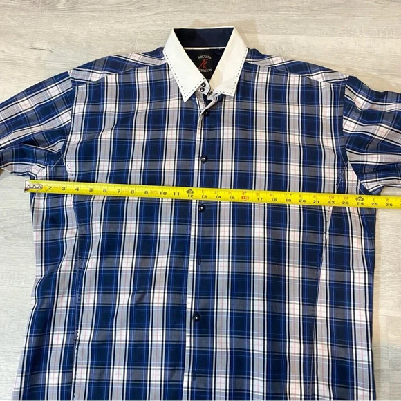 Absolute Rebellion French Style Bold Dress Down Slim Fit Shirt XXL - Picture 10 of 16